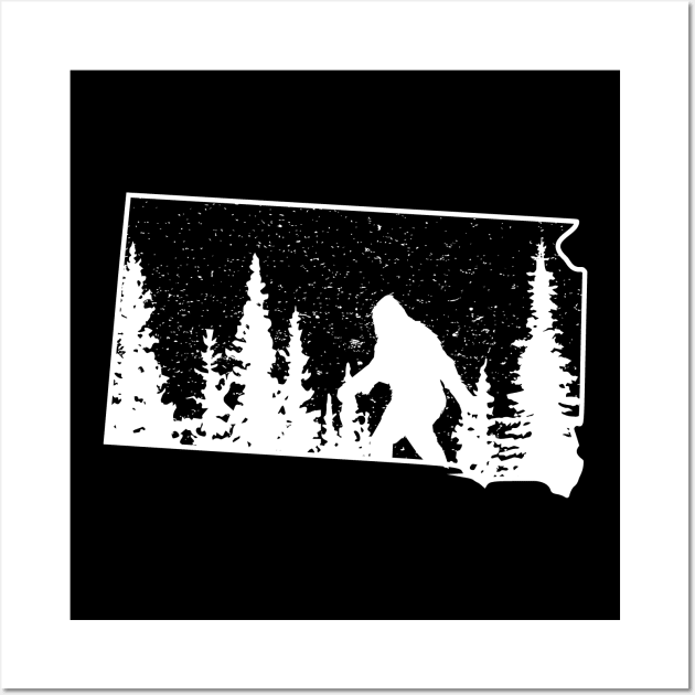 South Dakota Bigfoot Gift Wall Art by Tesszero